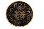 NEU! Wanduhr mit Zahnräder Schwarz Gold 59cm Durchmesser