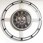 NEU! Wanduhr Elegance mit Zahnräder Gold/Schwarz 89 cm Durchmesser