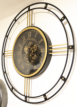 NEU! Wanduhr Elegance mit Zahnräder Gold/Schwarz 89 cm Durchmesser