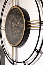 NEU! Wanduhr Elegance mit Zahnräder Gold/Schwarz 89 cm Durchmesser